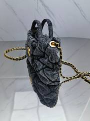 Fortok Chanel Maxi Bow Bag Washed Denim & Gold-Tone Metal Black 18*26*5*cm - 5