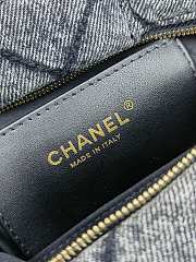 Fortok Chanel Maxi Bow Bag Washed Denim & Gold-Tone Metal Black 18*26*5*cm - 6