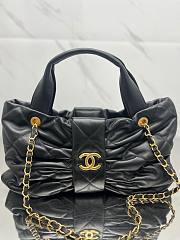 Fortok Chanel Maxi Bow Bag Leather Black 29*38*5cm  - 1
