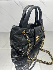 Fortok Chanel Maxi Bow Bag Leather Black 29*38*5cm  - 5