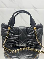 Fortok Chanel Maxi Bow Bag Leather Black 29*38*5cm  - 3