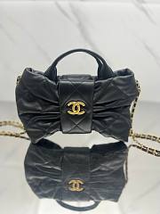Fortok Chanel Maxi Bow Bag Leather Black 18*26*5*cm - 1