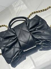 Fortok Chanel Maxi Bow Bag Leather Black 18*26*5*cm - 4