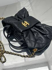 Fortok Chanel Maxi Bow Bag Leather Black 18*26*5*cm - 3