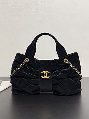 Fortok Chanel Maxi Bow Bag Velve Black 29*38*5cm - 2