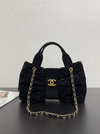 Fortok Chanel Maxi Bow Bag Velve Black 29*38*5cm
