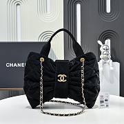 Fortok Chanel Maxi Bow Bag Velve Black 18*26*5*cm - 1