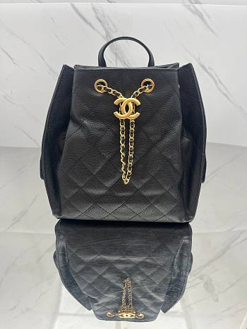 Fortok Chanel 25B backpack Caviar Black 23*23*14cm
