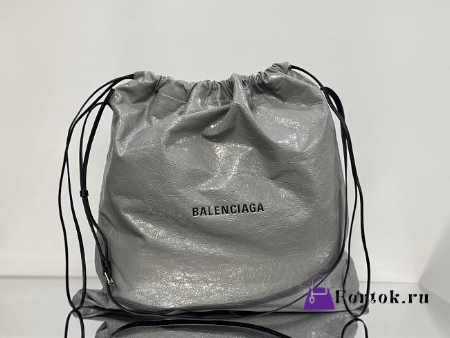 Fortok Balenciaga shopper dust bag Leather Grey 47 X 44cm  - 1
