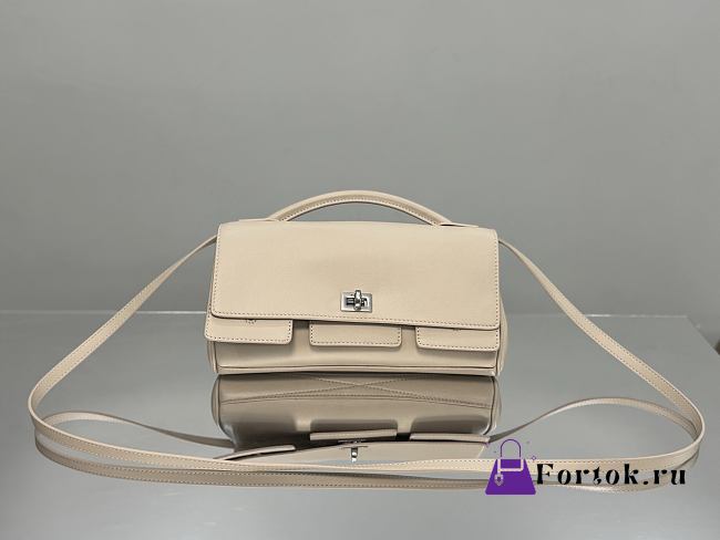 Fortok Balenciaga Bel Air Small Clutch On Strap Cream Beige 26.9 x 13.9 x 5.3cm - 1