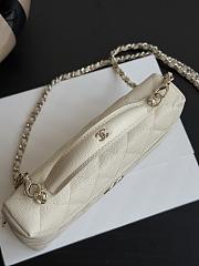 Fortok Chanel Vanity Case With Chain White Caviar 19.5×17×5cm - 5