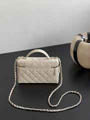 Fortok Chanel Vanity Case With Chain White Caviar 19.5×17×5cm - 4