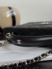 Fortok Chanel Vanity Case With Chain Black Caviar 19.5×17×5cm - 6