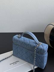 Fortok Chanel Vanity Case With Chain Blue Caviar 19.5×17×5cm - 6