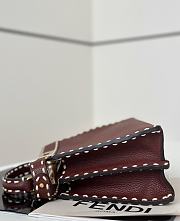 Fortok Fendi Peekaboo bag with Selleria stitching Burgundy 27×11×20cm - 5