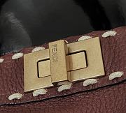 Fortok Fendi Peekaboo bag with Selleria stitching Burgundy 27×11×20cm - 6
