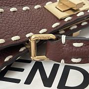 Fortok Fendi Peekaboo bag with Selleria stitching Burgundy 27×11×20cm - 4