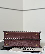 Fortok Fendi Peekaboo bag with Selleria stitching Burgundy 27×11×20cm - 3