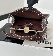 Fortok Fendi Peekaboo bag with Selleria stitching Burgundy 27×11×20cm - 2