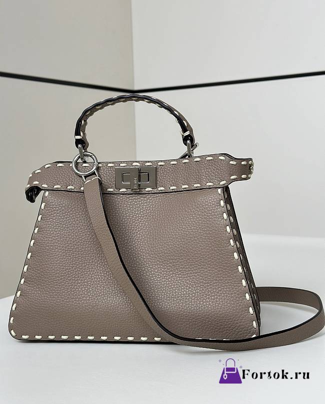 Fortok Fendi Peekaboo bag with Selleria stitching Brown  27×11×20cm - 1
