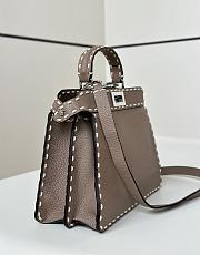 Fortok Fendi Peekaboo bag with Selleria stitching Brown  27×11×20cm - 6