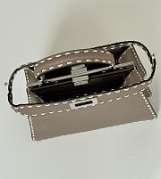 Fortok Fendi Peekaboo bag with Selleria stitching Brown  27×11×20cm - 5
