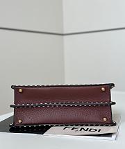 Fortok Fendi Peekaboo bag with Selleria stitching Burgundy 33×12×25cm - 2