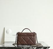 Fortok Chanel Vanity Case With Chain Top Handle Brown Caviar 19.5×17×5cm - 6