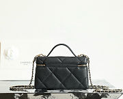 Fortok Chanel Vanity Case With Chain Top Handle Black Caviar 19.5×17×5cm - 4