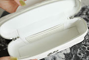 Fortok Chanel Vanity Case With Chain Top Handle White Caviar 19.5×17×5cm - 2