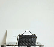 Fortok Chanel Vanity Case With Chain Top Handle CC Black Caviar 19.5×17×5cm - 5