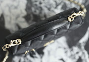 Fortok Chanel Vanity Case With Chain Top Handle CC Black Caviar 19.5×17×5cm - 4