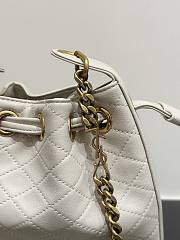 Fortok Saint Laurent YSL Cassandre Quilted Bucket Bag White 15.5x11x25cm - 5