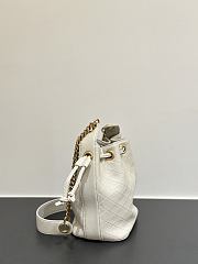 Fortok Saint Laurent YSL Cassandre Quilted Bucket Bag White 15.5x11x25cm - 3