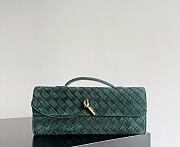 Fortok Bottega Veneta Andiamo clutch in green intrecciato suede lambskin 31*13*3cm - 1