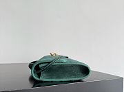 Fortok Bottega Veneta Andiamo clutch in green intrecciato suede lambskin 31*13*3cm - 5