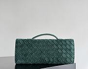 Fortok Bottega Veneta Andiamo clutch in green intrecciato suede lambskin 31*13*3cm - 4