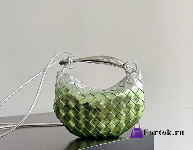 Fortok Bottega Veneta Baby Sardine Fresh mint/silver Mini Bag 20x12x2.5cm - 1