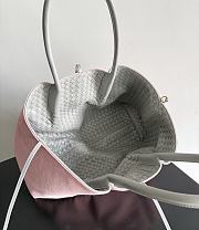 Fortok Bottega Veneta Pinacoteca Intrecciato leather tote bag Grey/Pink Mini 24*15*12cm - 4