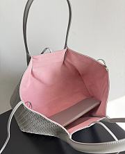 Fortok Bottega Veneta Pinacoteca Intrecciato leather tote bag Grey/Pink Mini 24*15*12cm - 3