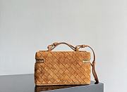 Fortok Bottega Veneta Bang Bang Intrecciato Suede Vanity Bag in amber-gold 22*12.5*5cm - 5