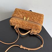 Fortok Bottega Veneta Bang Bang Intrecciato Suede Vanity Bag in amber-gold 22*12.5*5cm - 4