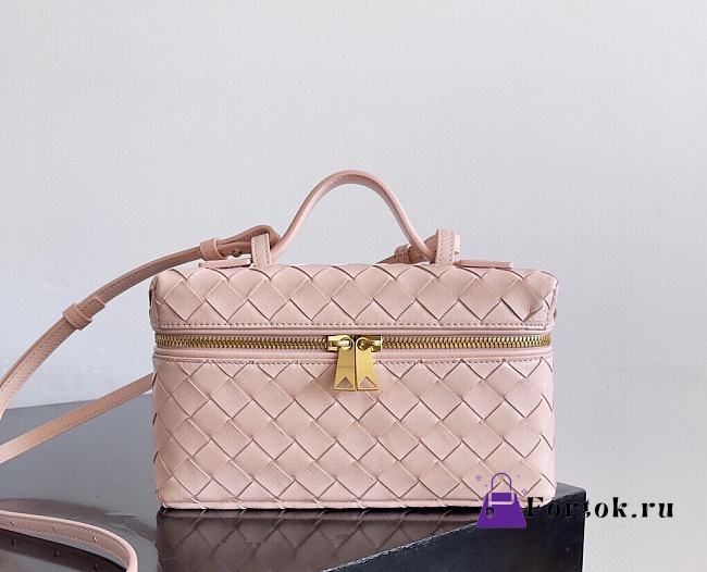 Fortok Bottega Veneta Bang Bang Intrecciato Vanity Bag in Pink 22*12.5*5cm - 1