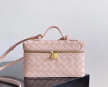 Fortok Bottega Veneta Bang Bang Intrecciato Vanity Bag in Pink 22*12.5*5cm