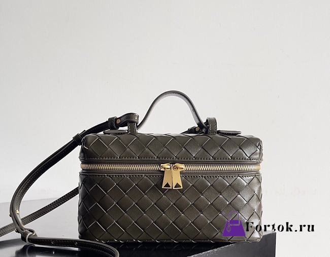 Fortok Bottega Veneta Bang Bang Intrecciato Vanity Bag in Cypress 22*12.5*5cm  - 1