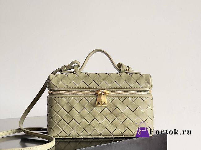 Fortok Bottega Veneta Bang Bang Intrecciato Vanity Bag in Pistachio 22*12.5*5cm  - 1