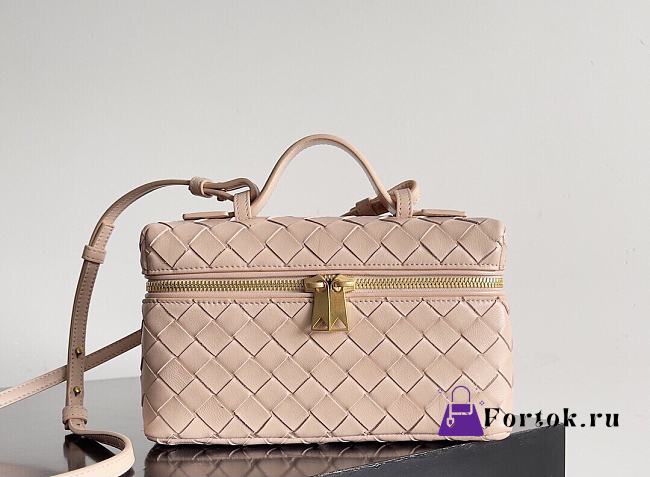 Fortok Bottega Veneta Bang Bang Intrecciato Vanity Bag Pink 22*12.5*5cm - 1