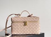 Fortok Bottega Veneta Bang Bang Intrecciato Vanity Bag Pink 22*12.5*5cm - 1