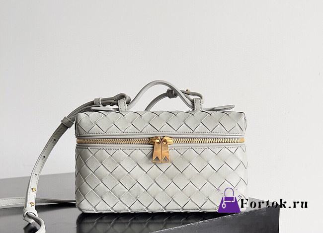 Fortok Bottega Veneta Bang Bang Intrecciato Vanity Bag Grey 22*12.5*5cm - 1