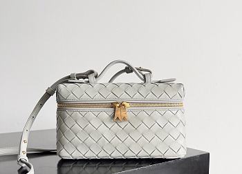 Fortok Bottega Veneta Bang Bang Intrecciato Vanity Bag Grey 22*12.5*5cm